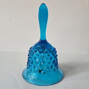Vintage Hobnail Colonial Blue Glass Bell By Fenton